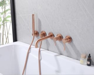 Встраиваемый смеситель для ванны ABBER Wasser Kreis AF8130MRG розовое золото матовое